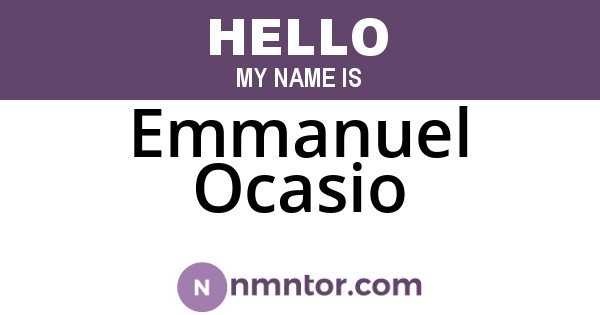Emmanuel Ocasio