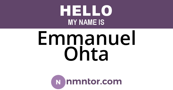 Emmanuel Ohta