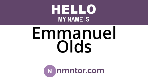 Emmanuel Olds