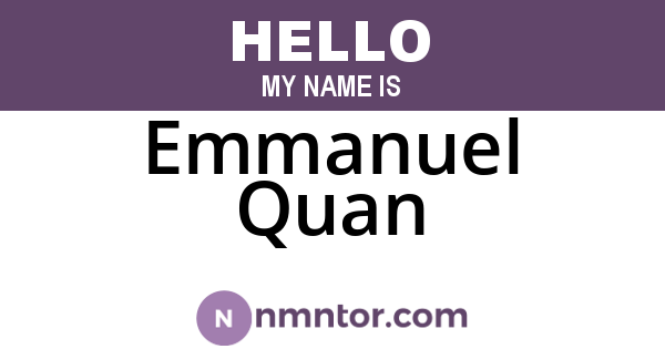 Emmanuel Quan