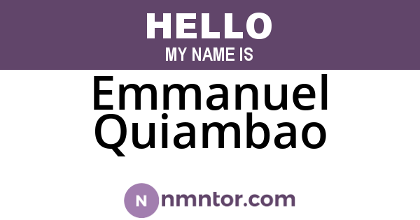 Emmanuel Quiambao
