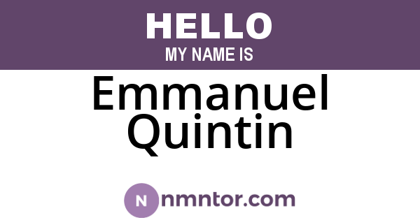 Emmanuel Quintin