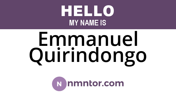 Emmanuel Quirindongo