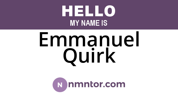 Emmanuel Quirk