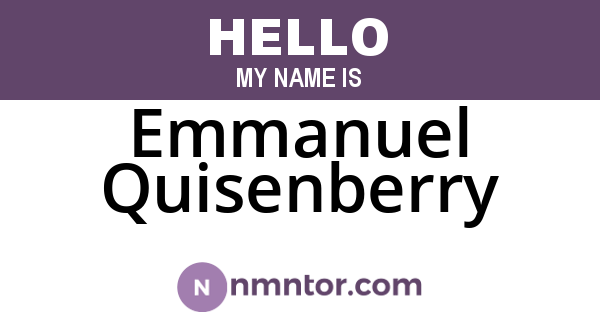 Emmanuel Quisenberry