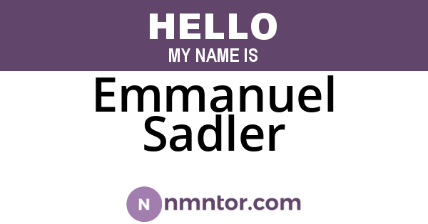 Emmanuel Sadler