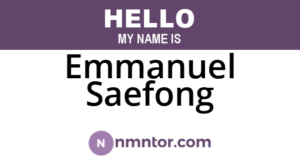 Emmanuel Saefong