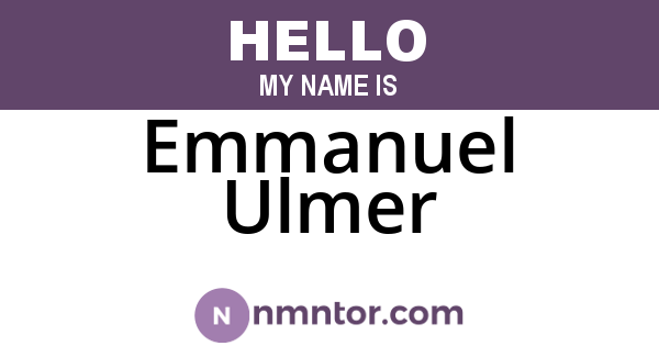 Emmanuel Ulmer