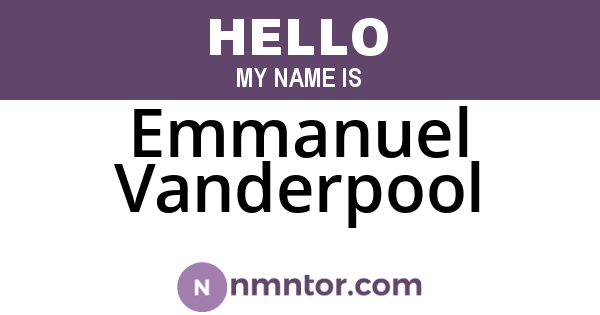 Emmanuel Vanderpool