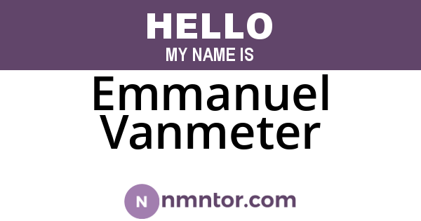 Emmanuel Vanmeter