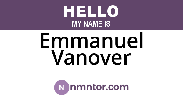 Emmanuel Vanover