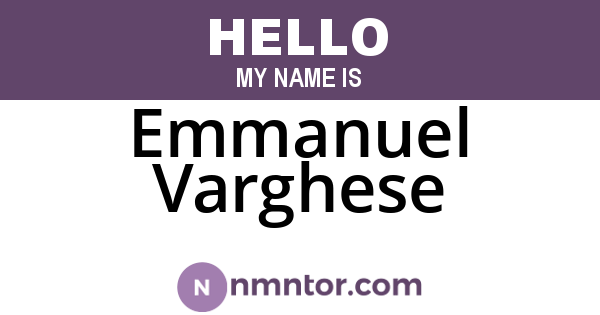Emmanuel Varghese
