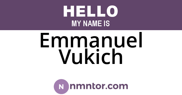 Emmanuel Vukich