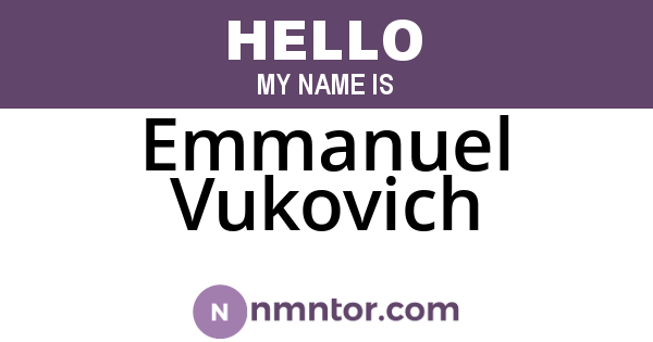 Emmanuel Vukovich