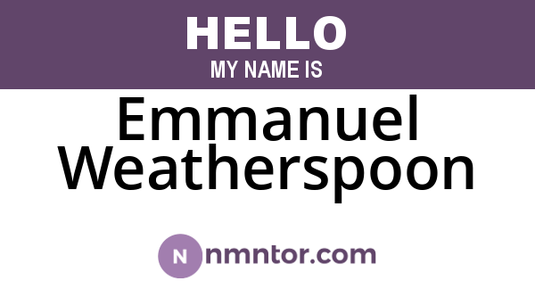 Emmanuel Weatherspoon