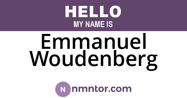 Emmanuel Woudenberg