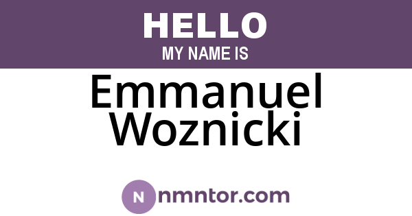 Emmanuel Woznicki