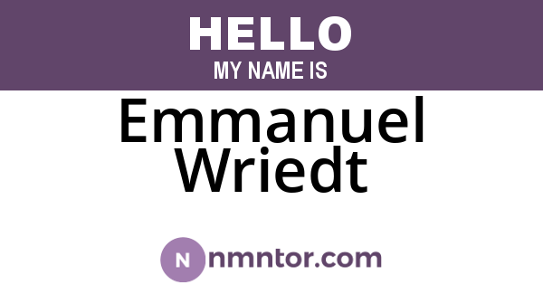 Emmanuel Wriedt