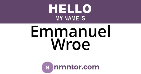 Emmanuel Wroe