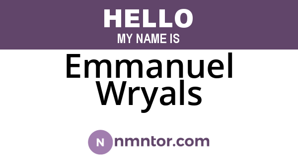 Emmanuel Wryals