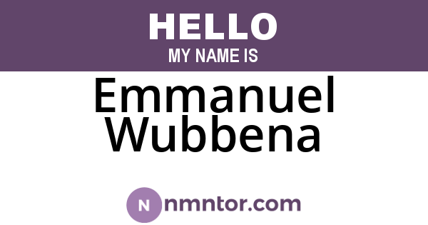 Emmanuel Wubbena