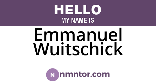 Emmanuel Wuitschick