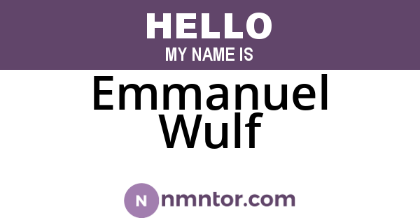 Emmanuel Wulf