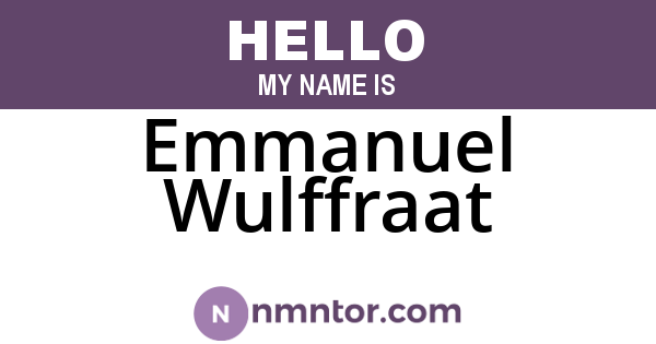 Emmanuel Wulffraat