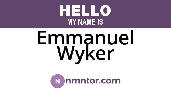 Emmanuel Wyker
