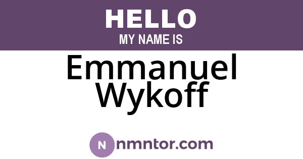 Emmanuel Wykoff