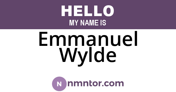 Emmanuel Wylde