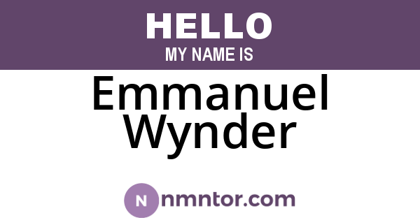 Emmanuel Wynder