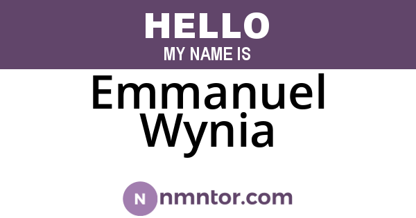 Emmanuel Wynia
