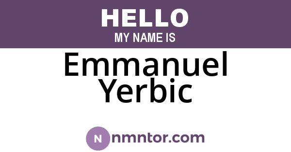 Emmanuel Yerbic