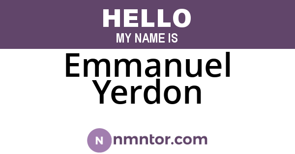 Emmanuel Yerdon