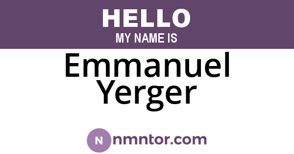 Emmanuel Yerger