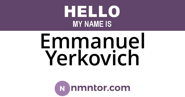 Emmanuel Yerkovich