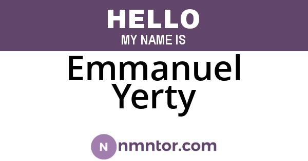 Emmanuel Yerty