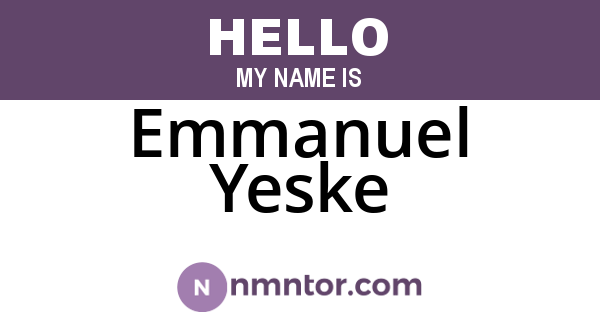 Emmanuel Yeske