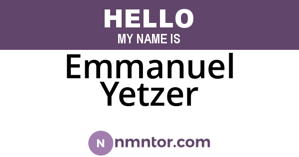 Emmanuel Yetzer
