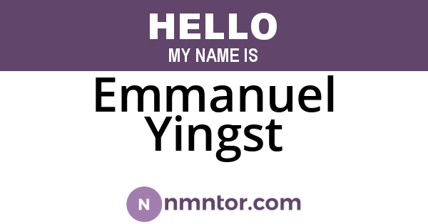 Emmanuel Yingst