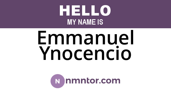 Emmanuel Ynocencio