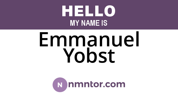 Emmanuel Yobst