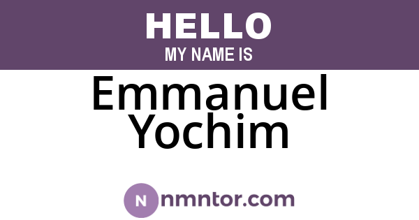 Emmanuel Yochim