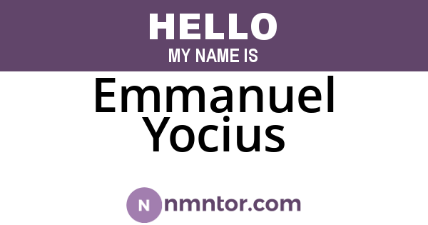 Emmanuel Yocius