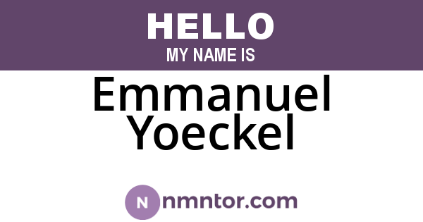 Emmanuel Yoeckel