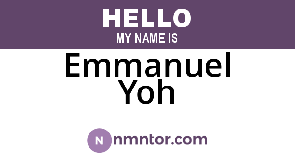 Emmanuel Yoh