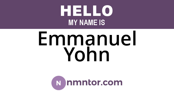 Emmanuel Yohn