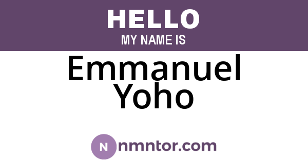 Emmanuel Yoho