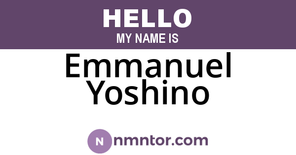 Emmanuel Yoshino